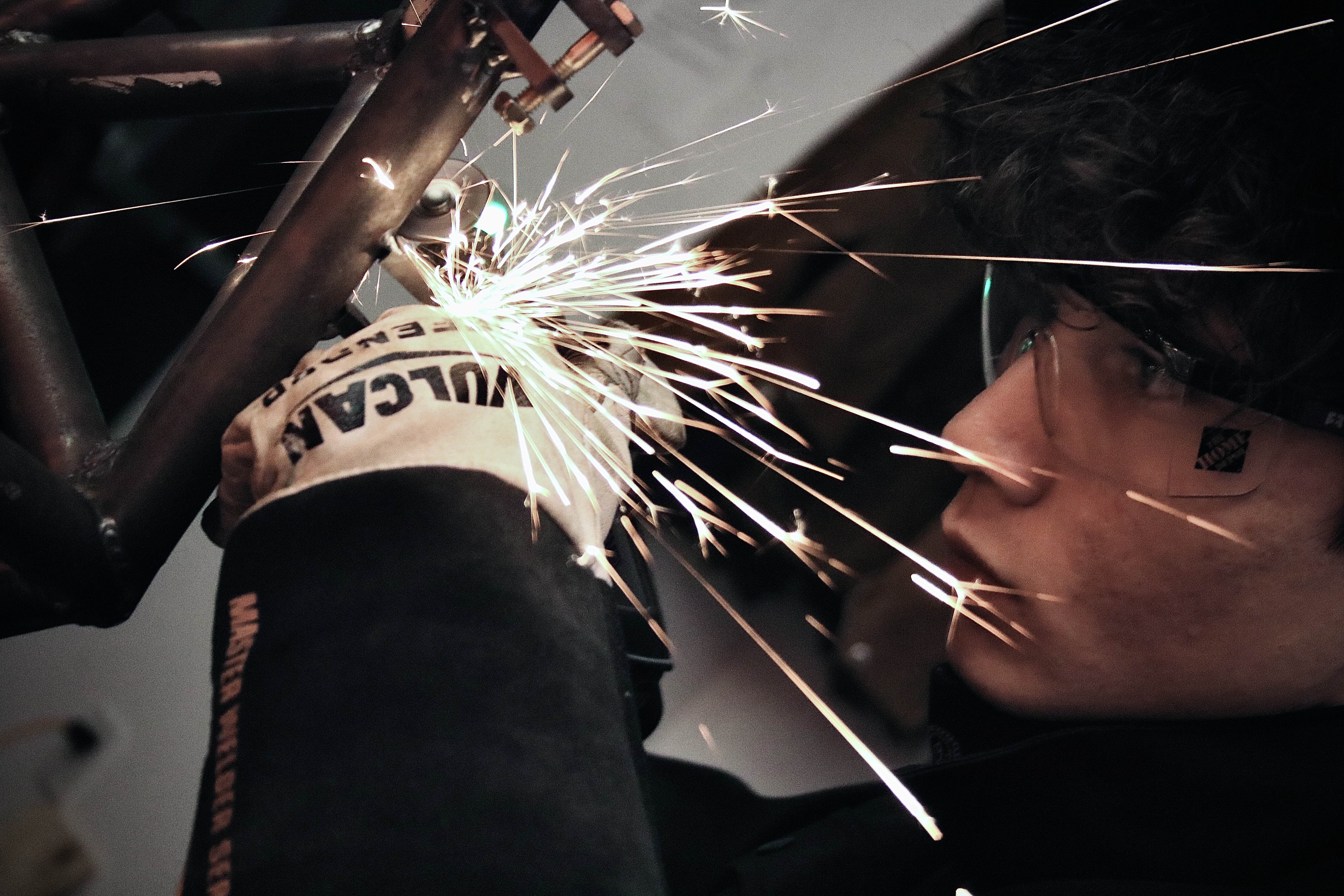 Welding sparks